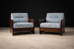 Geraldo de Barros Pair of Armchairs in Hardwood Upholstered Fabric by Geraldo de Barros Lot 73 - 4624686