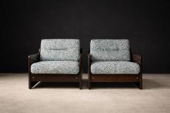 Geraldo de Barros Pair of Armchairs in Hardwood Upholstered Fabric by Geraldo de Barros Lot 73 - 4624688