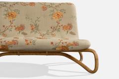 Gervasoni Udine Settee with Fabric Bamboo and Rattan Italy 1960s - 4766546