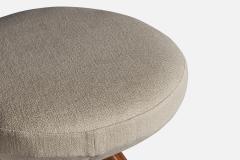 Gio Ponti Attribution Stool with Walnut Fabric Italy 1950s - 4772971