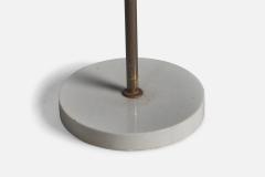 Giuseppe Ostuni Floor Lamp with Brass Marble and Rattan Italy 1950s - 4766715