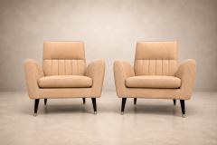 Giuseppe Scapinelli Armchairs in Hardwood Suede Brazil 1950s - 4801741