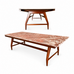 Giuseppe Scapinelli Caviuna Ros Portuguese Marble Coffee Table Brazil 1950s - 4801901