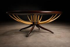 Giuseppe Scapinelli Coffee Table with Flower Vase in Two Woods Giuseppe Scapinelli Lot 729A - 4624864