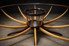 Giuseppe Scapinelli Coffee Table with Flower Vase in Two Woods Giuseppe Scapinelli Lot 729A - 4624867