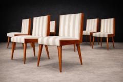 Giuseppe Scapinelli Eight Cavi na Fabric Dining Chairs by Giuseppe Scapinelli Brazil 1950s - 4802043