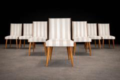 Giuseppe Scapinelli Eight Cavi na Fabric Dining Chairs by Giuseppe Scapinelli Brazil 1950s - 4802044