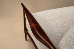 Giuseppe Scapinelli Rosewood Ivory Boucl Sofa by Giuseppe Scapinelli Brazil 1950s - 4802192