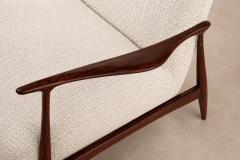 Giuseppe Scapinelli Rosewood Ivory Boucl Sofa by Giuseppe Scapinelli Brazil 1950s - 4802195