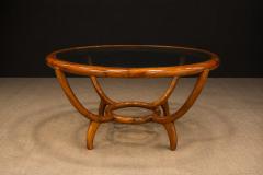 Giuseppe Scapinelli Round Coffee Table in Caviuna Wood Glass by Giuseppe Scapinelli Lot 853A - 4624858