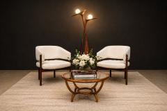 Giuseppe Scapinelli Round Coffee Table in Caviuna Wood Glass by Giuseppe Scapinelli Lot 853A - 4624859