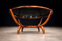 Giuseppe Scapinelli Round Coffee Table in Caviuna Wood Glass by Giuseppe Scapinelli Lot 853A - 4624861