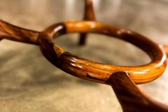 Giuseppe Scapinelli Round Coffee Table in Caviuna Wood Glass by Giuseppe Scapinelli Lot 853A - 4624862
