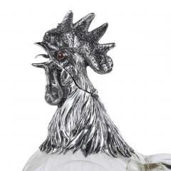 Glass And Silver Rooster Form Jug Hanau J D Schleissner Sohne  - 4781894
