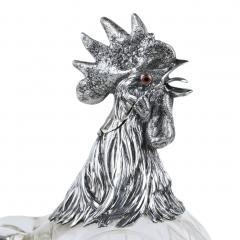 Glass And Silver Rooster Form Jug Hanau J D Schleissner Sohne  - 4781895
