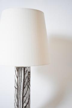 Glazed ceramic cylinder lamp with an incised pattern 1950s  - 4539863