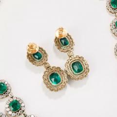 Gold Emerald And Diamond Parure In The Late Empire Style - 4780022
