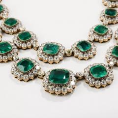 Gold Emerald And Diamond Parure In The Late Empire Style - 4780025