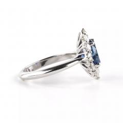 Gold Ring With Sapphire And Diamonds - 4780113