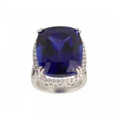 Gold Ring With Tanzanite And Diamonds 21st Century - 4779982