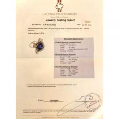 Gold Ring With Tanzanite And Diamonds 21st Century - 4779991