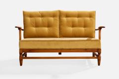 Goperts Mobler Sofa with Pine and Velvet Sweden 1940s - 4767104