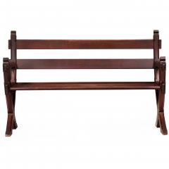 Gothic Revival Carved Walnut Settee Bench United States circa 1890 - 4469617