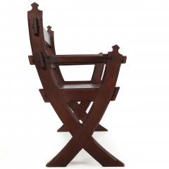 Gothic Revival Carved Walnut Settee Bench United States circa 1890 - 4469618