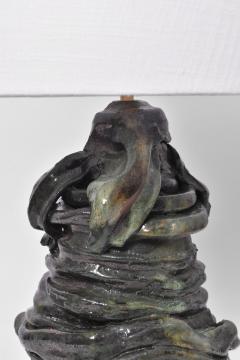 Green and black ceramic lamp Helder  - 4539964