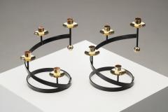 Gunnar Ander Gunnar Ander Sonata Candle Holders for Ystad Metall Sweden 1950s - 2910815