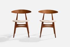 Hans J Wegner Dining Room Chairs with Oak Teak and Fabric Denmark 1960s - 4767953