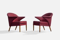 Hans Olsen Lounge Chairs with Fabric and Wood Denmark 1960s - 4767957