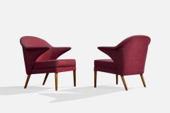 Hans Olsen Lounge Chairs with Fabric and Wood Denmark 1960s - 4767958