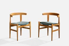 Hans Wegner Dining Room Chairs with Oak and Fabric Denmark 1960s - 4767975