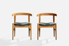 Hans Wegner Dining Room Chairs with Oak and Fabric Denmark 1960s - 4767977