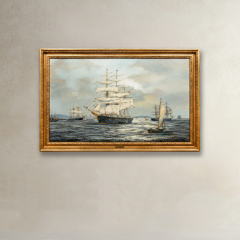 Henry Scott Down Easter Harvey Mills in Boston Harbor Henry Scott R S A  - 4458052