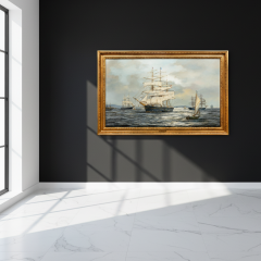 Henry Scott Down Easter Harvey Mills in Boston Harbor Henry Scott R S A  - 4458053