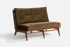 Heywood Wakefield Settee with Maple and Velvet USA 1950s - 4768091