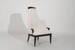Highback Accent Chair in Ivory Mohair C 1950s - 2924169