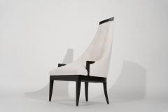 Highback Accent Chair in Ivory Mohair C 1950s - 2924170