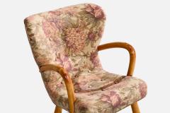 IKEA Lounge Chair with Birch and Fabric Sweden 1950s - 4768217
