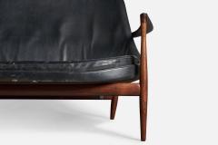 Ib Kofod Larsen Elizabeth Settee with Leather and Rosewood Denmark 1950s - 4768182