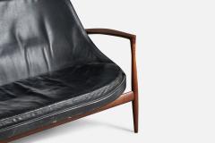 Ib Kofod Larsen Elizabeth Settee with Leather and Rosewood Denmark 1950s - 4768183