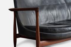 Ib Kofod Larsen Elizabeth Settee with Leather and Rosewood Denmark 1950s - 4768184