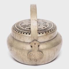 Incised Peony Brass Brazier - 4165922