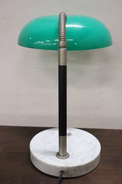 Italian Design Green Perspex Brass and Marble Table Lamp by Stilux 1960s - 2910475