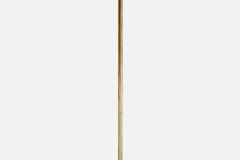 Italian Designer Floor Lamp with Brass Marble and Fabric Italy 1950s - 4777197