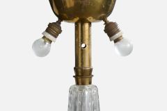 Italian Designer Floor Lamp with Brass and Glass Italy 1930s - 4778258