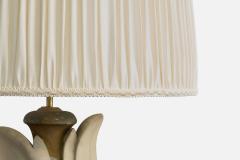 Italian Designer Floor Lamp with Wood Brass Mirror and Fabric Italy - 4784476