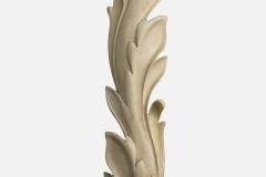 Italian Designer Floor Lamp with Wood Brass Mirror and Fabric Italy - 4784479